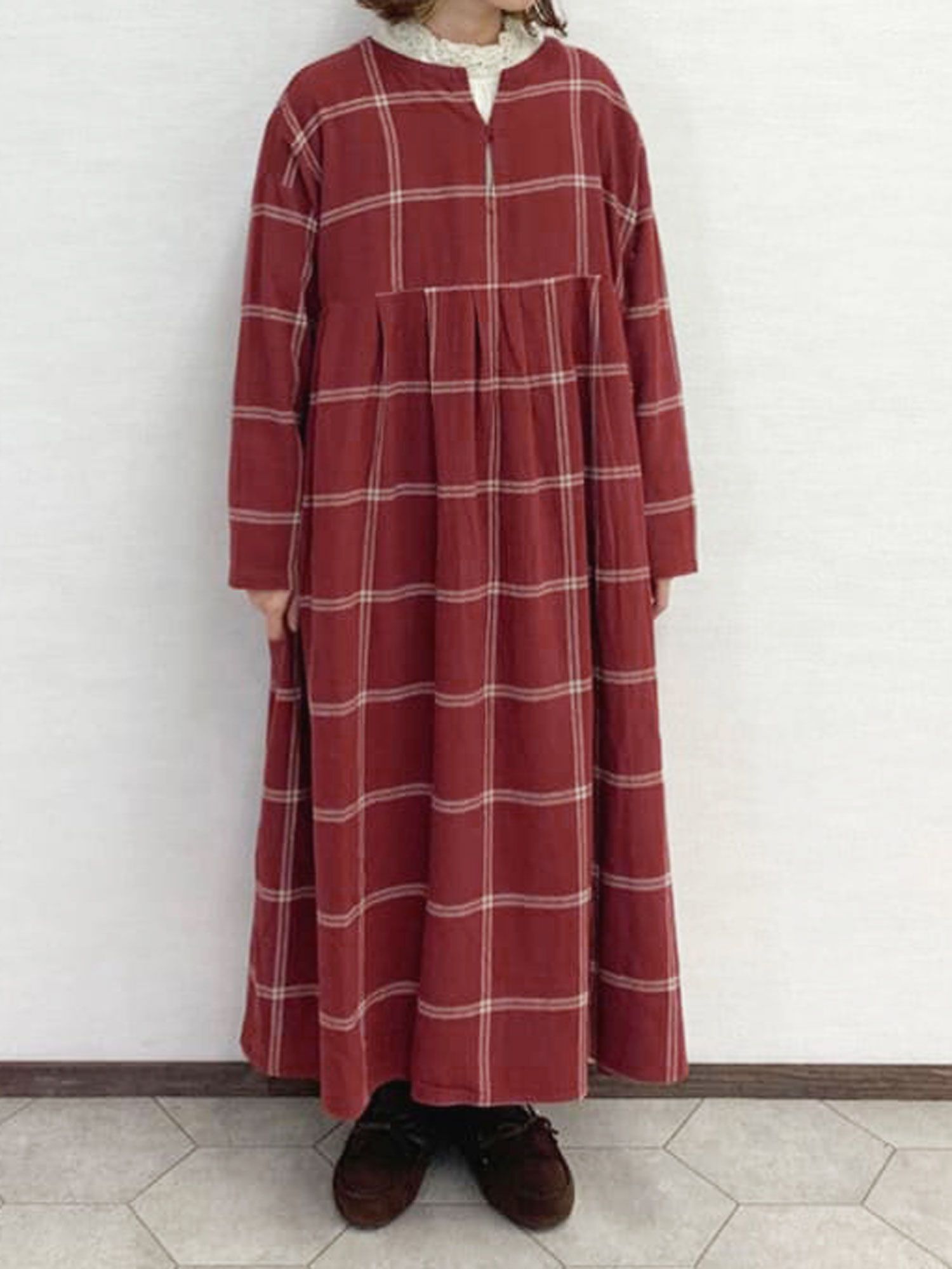 セール スキッパーチェックワンピース オフホワイト グレー レッド グリーン ワンピース Sm2 サマンサ モスモス 公式通販