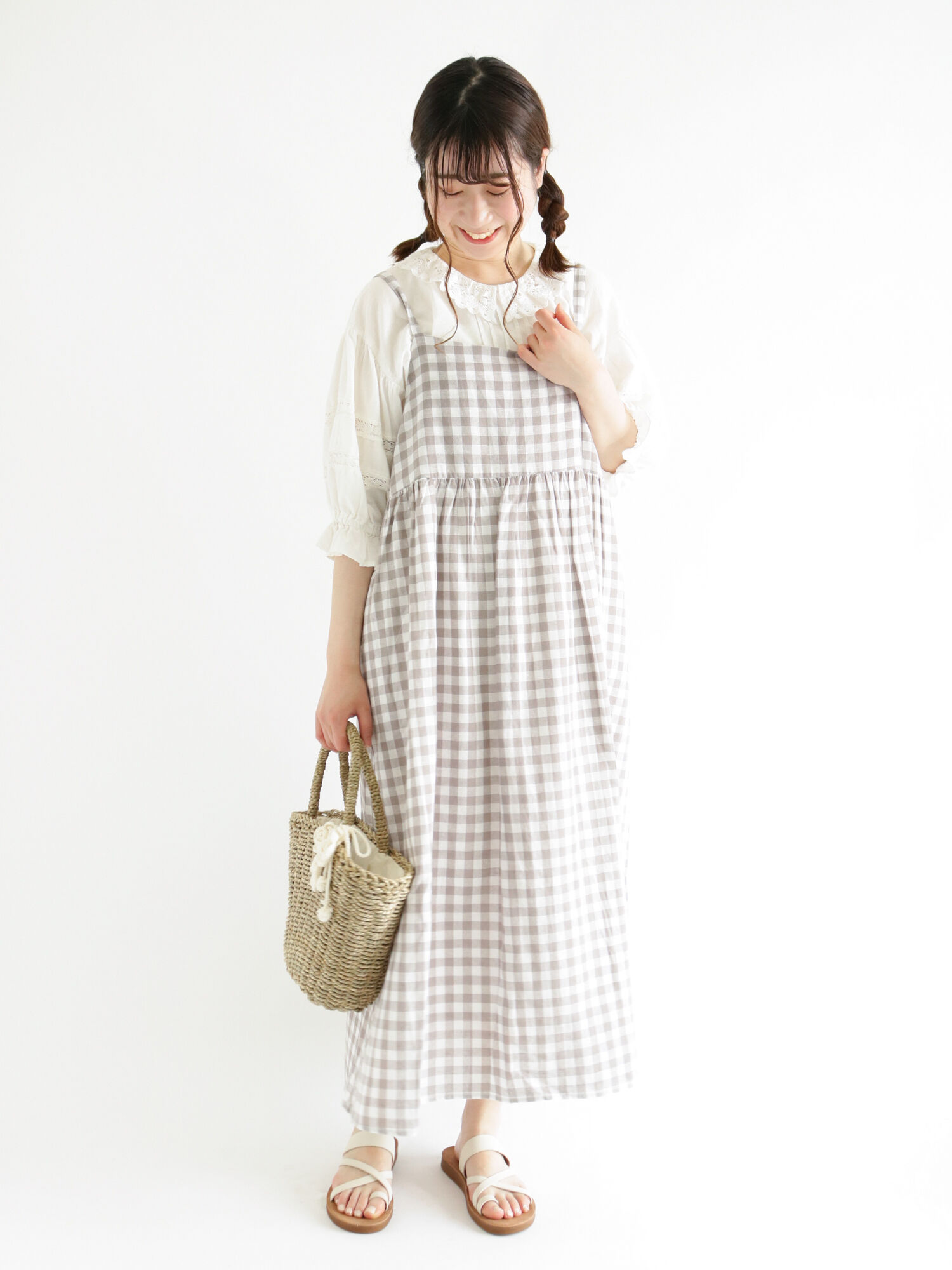 セール ギンガムチェックキャミワンピース グレー ブラック ピンク オレンジ ブラウン ワンピース ワンピース Sm2 サマンサ モスモス 公式通販