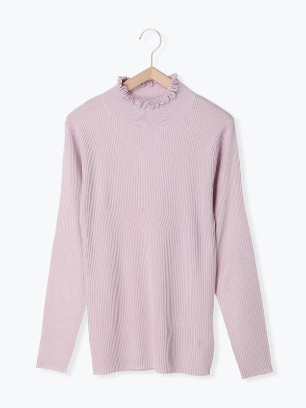 【マシンウォッシャブル】フリルリブタートルネックニット（パープル）｜Samansa Mos2（サマンサ モスモス）通販