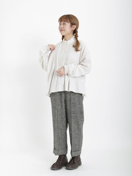 【マシンウォッシャブル】フリルリブタートルネックニット（オフホワイト/チャコールグレー/ブルー/パープル）｜Samansa Mos2（サマンサ モスモス）通販