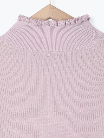 【マシンウォッシャブル】フリルリブタートルネックニット（オフホワイト/チャコールグレー/ブルー/パープル）｜Samansa Mos2（サマンサ モスモス）通販