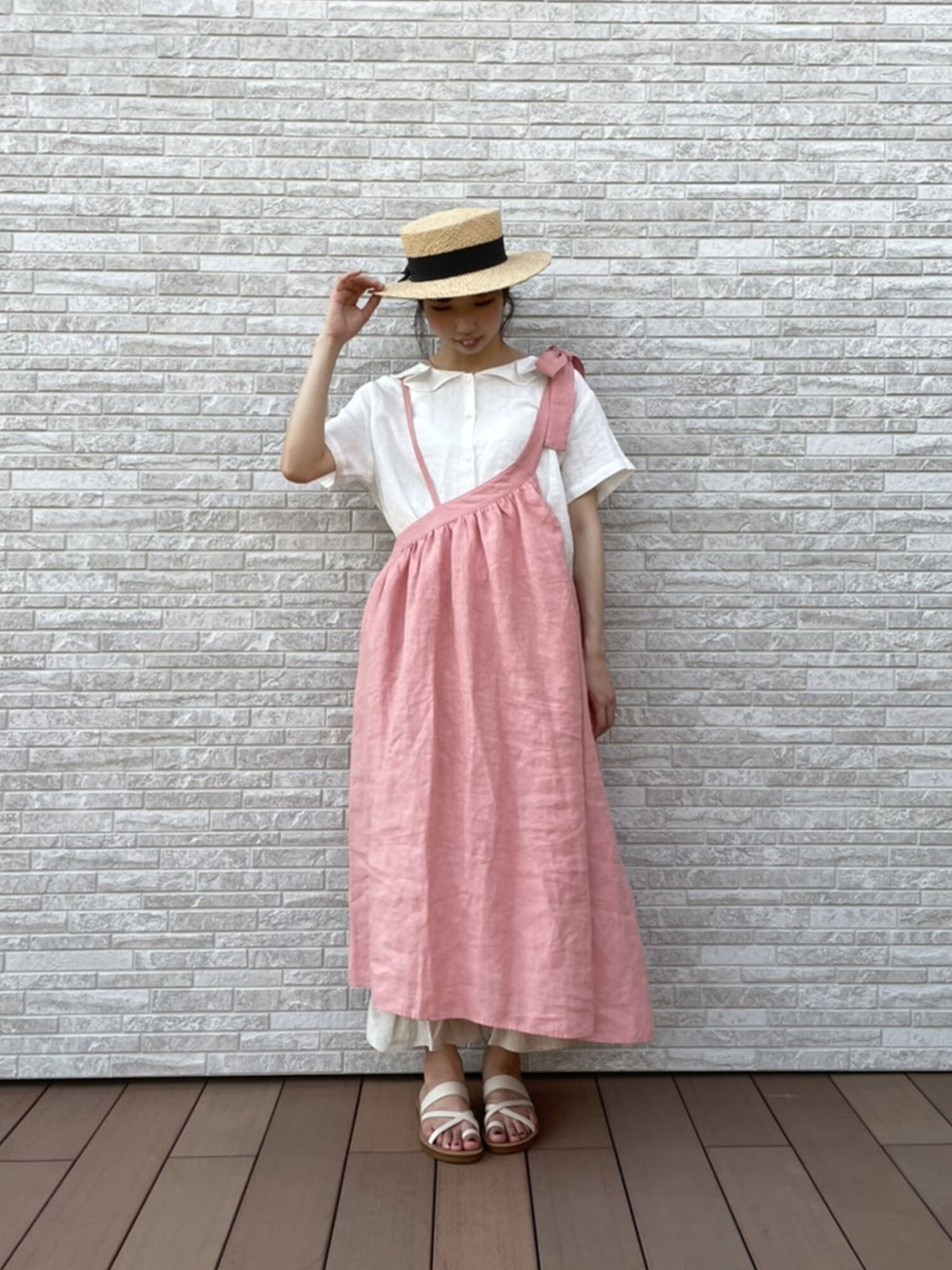 ワンショルジャンパースカート 立川限定 ピンク ブラウン イエロー グリーン キナリ ワンピース ワンピース Sm2 サマンサ モスモス 公式通販