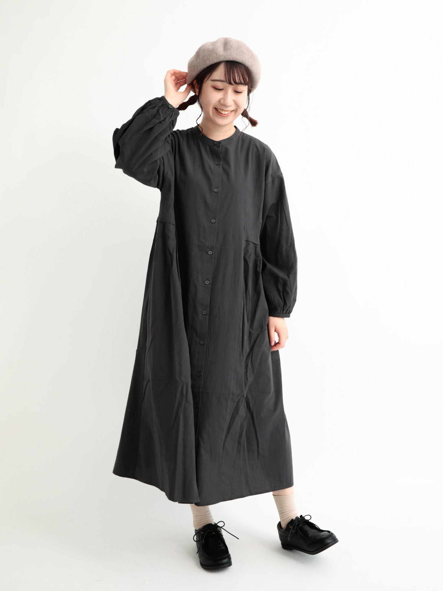 セール ウエストタックワンピース チャコールグレー ベージュ マスタード ワンピース ワンピース Sm2 サマンサ モスモス 公式通販