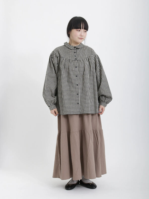 セール】 柄アソート裾ティアードスカート（ブラック/ピンク/モカ