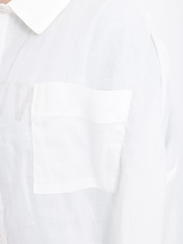 セール】 インドコットンワイドシャツ（オフホワイト/チャコールグレー