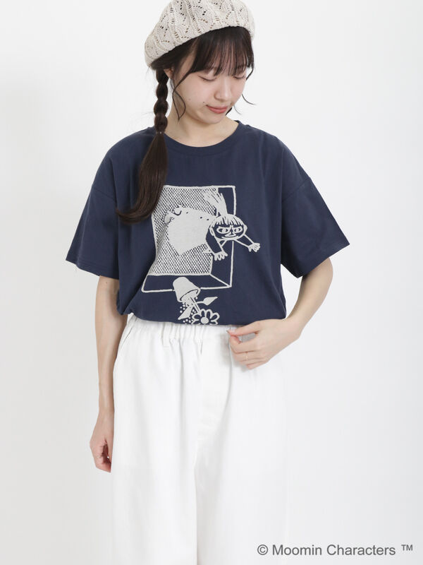 セール】 【MOOMIN × SamansaMos2】リトルミイプリントTシャツ（オフ