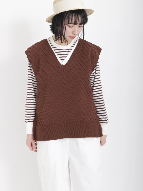 【オシャレ☆Mila Owen】7分袖　こげ茶色　セーター　サイズ0