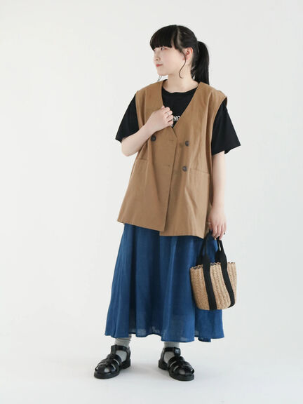 【リンネル5月号掲載アイテム】【UVカット】着回し力アップベスト（ブラック/ベージュ/キナリ）｜Samansa Mos2（サマンサ モスモス）通販