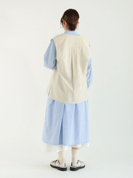 【リンネル5月号掲載アイテム】【イージーケア+UVカット】お手入れラクラクシャツワンピ（ピンク/ベージュ/イエロー/ミント/ブルー/ネイビー）｜Samansa Mos2（サマンサ モスモス）通販
