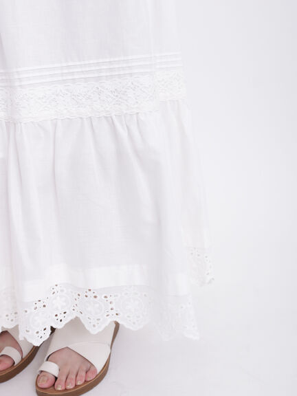 【Lace collection】ティアードレーススカート（オフホワイト/ブラック）｜Samansa Mos2（サマンサ モスモス）通販