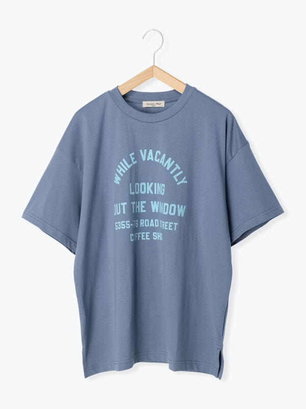 セール】 【UV加工】ロゴTシャツ（オフホワイト/チャコールグレー
