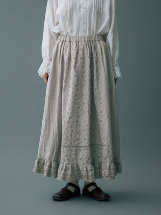 kazumi×SamansaMos2】刺繍レース3WAYスカート オフ - ロングスカート