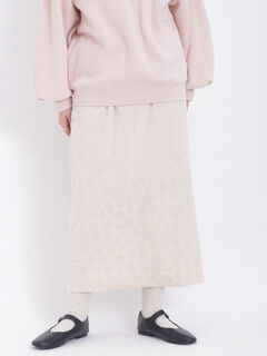 【セール】 花柄ベロアナロースカート（オフホワイト/ブラック 