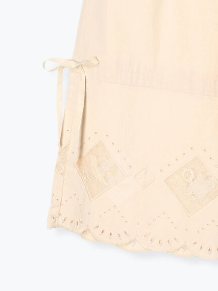 鳥刺繍裾口絞りペチパンツ（オフホワイト/ブラック/キナリ）｜Samansa Mos2（サマンサ モスモス）通販