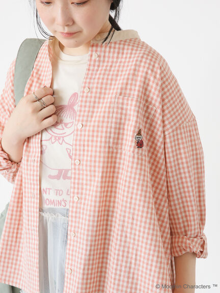【Moomin×Samansa Mos2】刺繍クレリックシャツ（ブラック/オレンジ/ブルー）｜Samansa Mos2（サマンサ モスモス）通販