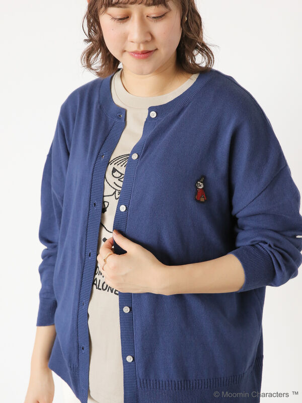 Moomin×SamansaMos2】ワッペン刺繍カーディガン（レッド/ブルー/キナリ 