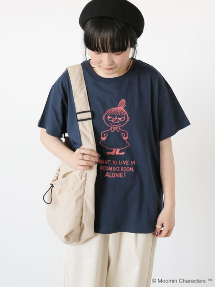 【Moomin×Samansa Mos2】ハンドステッチ風Tシャツ（ネイビー）｜Samansa Mos2（サマンサ モスモス）通販