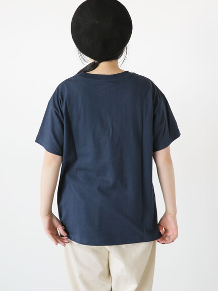 【Moomin×Samansa Mos2】ハンドステッチ風Tシャツ（ベージュ/ネイビー/キナリ）｜Samansa Mos2（サマンサ モスモス）通販