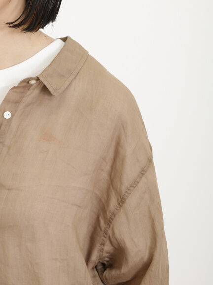 リネンシアーシャツ（オフホワイト/チャコールグレー/ピンク/ブラウン/ブルー）｜Samansa Mos2（サマンサ モスモス）通販