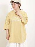 ロゴ刺繍裾ラウンドチュニックTシャツ（イエロー）｜Samansa Mos2（サマンサ モスモス）通販