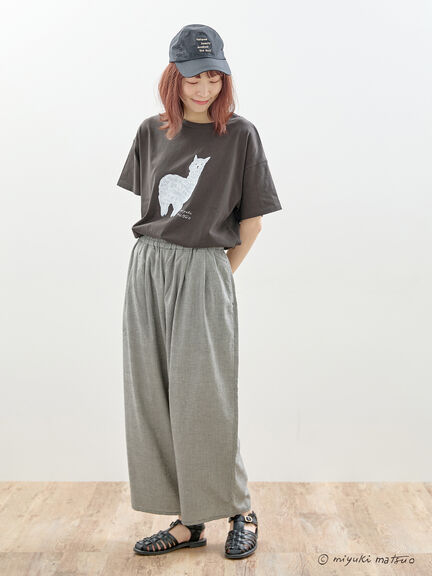 【miyuki matsuo×Samansa Mos2】プリントTシャツ（チャコールグレー/グリーン/キナリ）｜Samansa Mos2（サマンサ モスモス）通販