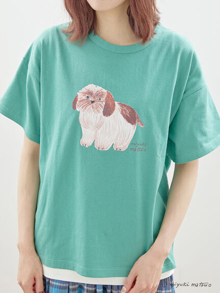 【miyuki matsuo×Samansa Mos2】プリントTシャツ（チャコールグレー/グリーン/キナリ）｜Samansa Mos2（サマンサ モスモス）通販