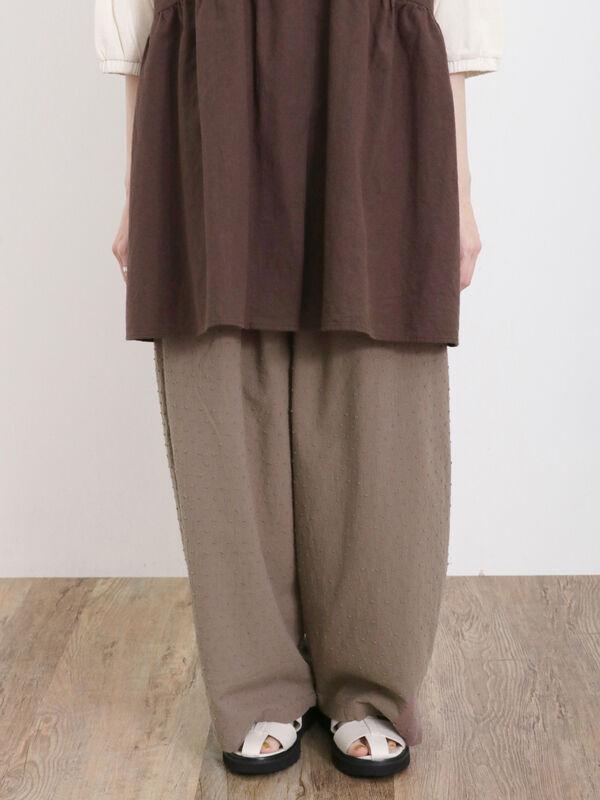 セール】 カットドビーギャザーパンツ（ブラック/モカ/キナリ/ボトムス  