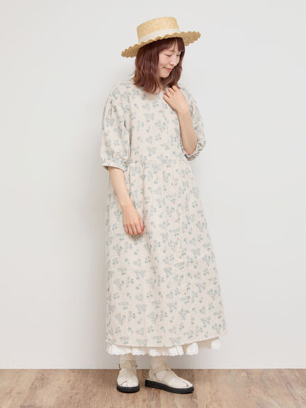 総刺繍ウエスト切替ワンピース（ベージュ）｜Samansa Mos2（サマンサ モスモス）通販