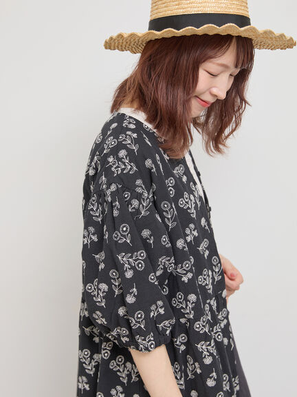 総刺繍ウエスト切替ワンピース（ベージュ）｜Samansa Mos2（サマンサ モスモス）通販