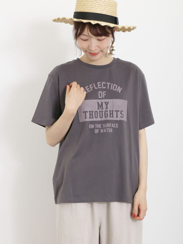 セール】 チュールキャミソール+ロゴTシャツセット（オフホワイト/チャコールグレー/オレンジ/グリーン/トップス/Tシャツ）| SM2（サマンサ  モスモス）公式通販