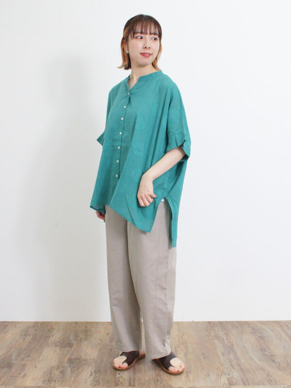 セール】 ドットジャカードスキッパーチュニック（オフホワイト  