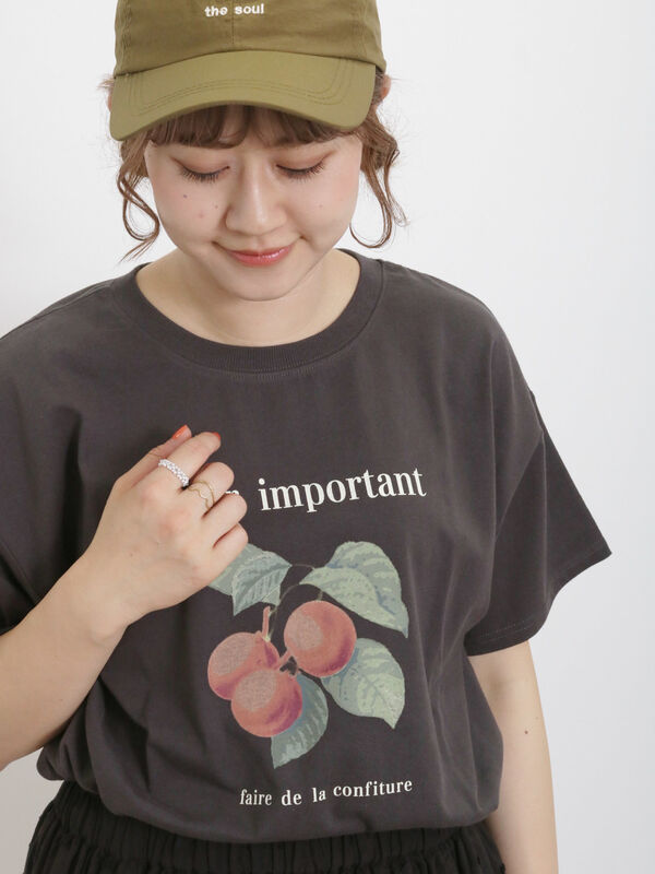 期間限定】 【接触冷感】フルーツプリントTシャツ（オフホワイト ...