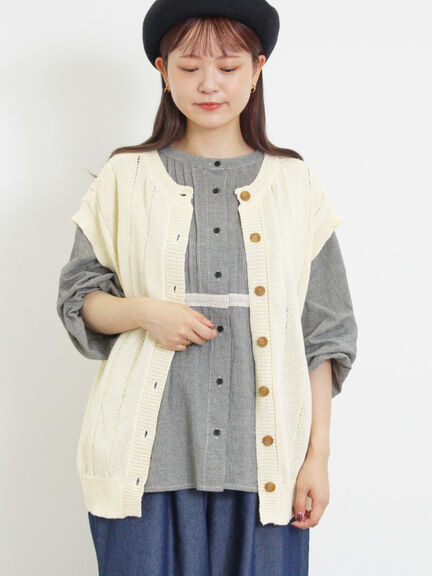 テープヤーン前後2WAYベスト（キナリ）｜Samansa Mos2（サマンサ モスモス）通販