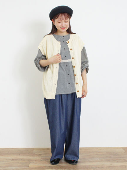 テープヤーン前後2WAYベスト（キナリ）｜Samansa Mos2（サマンサ モスモス）通販