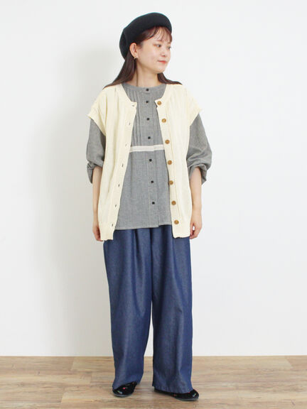 テープヤーン前後2WAYベスト（キナリ）｜Samansa Mos2（サマンサ モスモス）通販