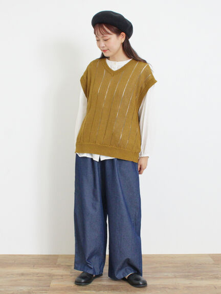 テープヤーン前後2WAYベスト（キナリ）｜Samansa Mos2（サマンサ モスモス）通販