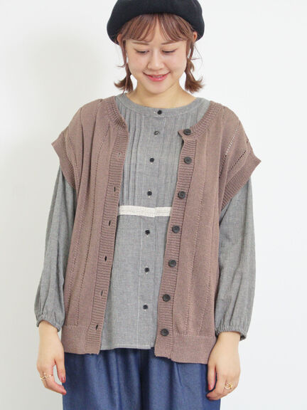 テープヤーン前後2WAYベスト（キナリ）｜Samansa Mos2（サマンサ モスモス）通販