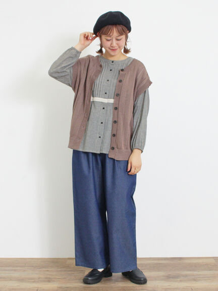 テープヤーン前後2WAYベスト（キナリ）｜Samansa Mos2（サマンサ モスモス）通販