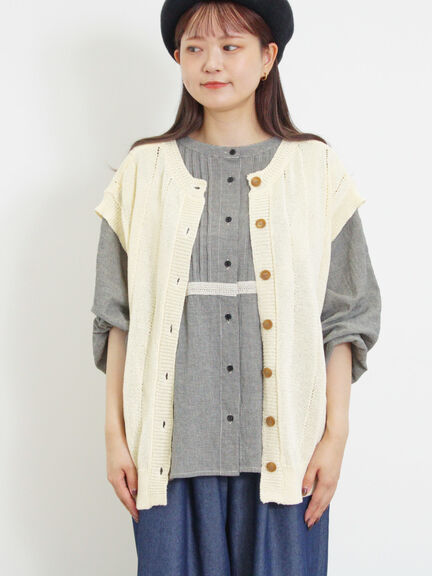 テープヤーン前後2WAYベスト（キナリ）｜Samansa Mos2（サマンサ モスモス）通販