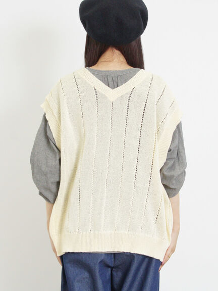 テープヤーン前後2WAYベスト（キナリ）｜Samansa Mos2（サマンサ モスモス）通販