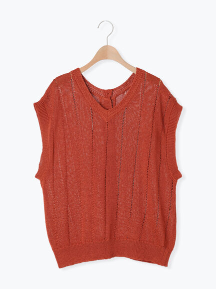 テープヤーン前後2WAYベスト（キナリ）｜Samansa Mos2（サマンサ モスモス）通販