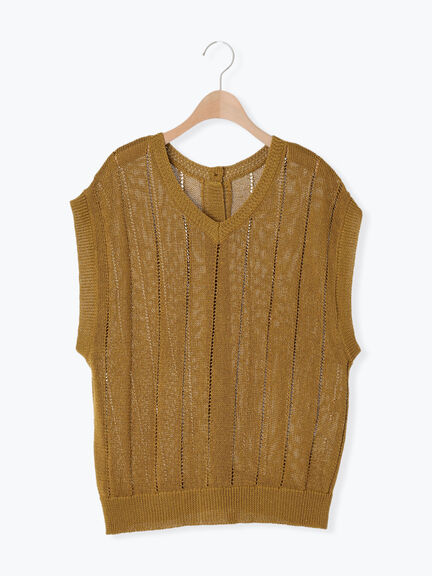 テープヤーン前後2WAYベスト（キナリ）｜Samansa Mos2（サマンサ モスモス）通販