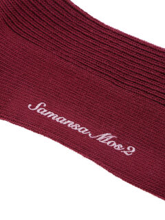 セール】 アルファベット刺繍リブソックス（オフホワイト