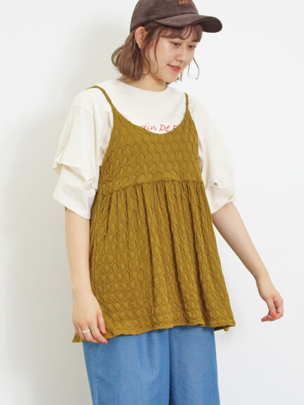 カットジャカードキャミチュニック（オフホワイト）｜Samansa Mos2（サマンサ モスモス）通販