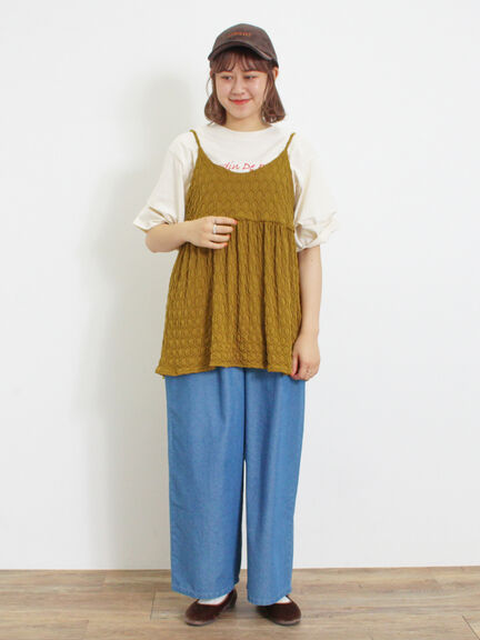 カットジャカードキャミチュニック（オフホワイト）｜Samansa Mos2（サマンサ モスモス）通販