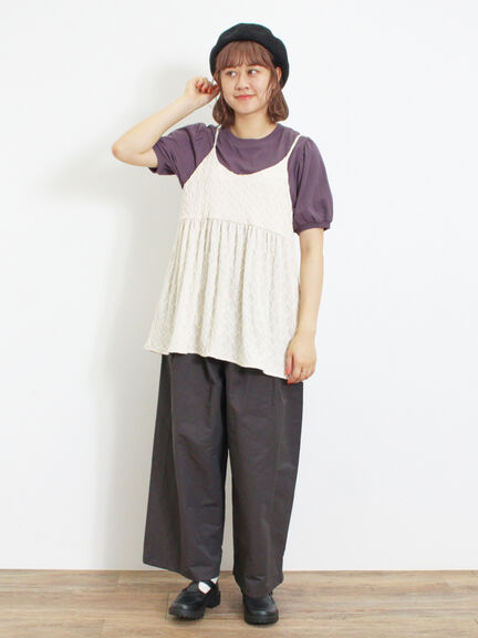 カットジャカードキャミチュニック（オフホワイト）｜Samansa Mos2（サマンサ モスモス）通販