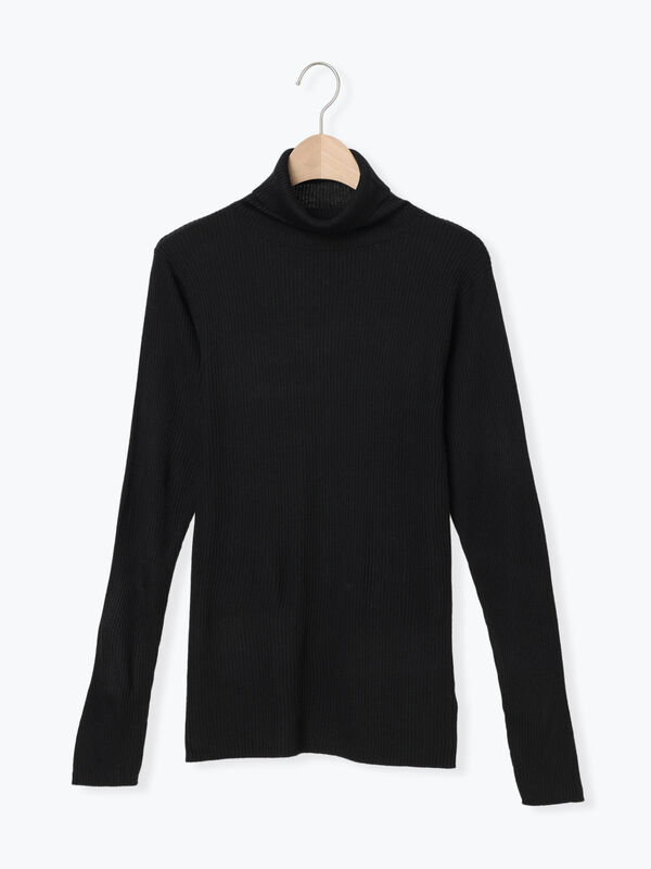 【マシンウォッシャブル】ニットリブタートルネック（ブラック）｜Samansa Mos2（サマンサ モスモス）通販