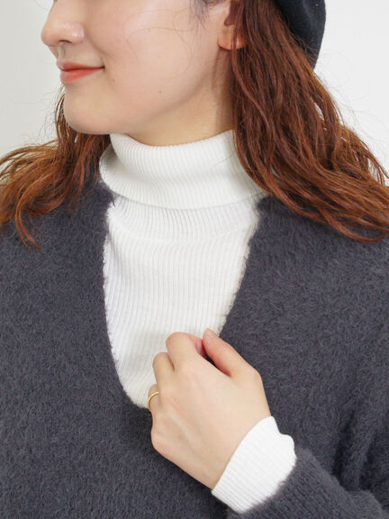 【マシンウォッシャブル】ニットリブタートルネック（オフホワイト/ブラック）｜Samansa Mos2（サマンサ モスモス）通販