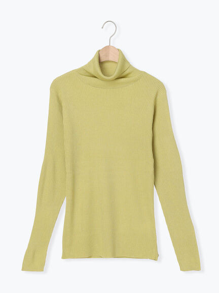 【マシンウォッシャブル】ニットリブタートルネック（オフホワイト/ブラック）｜Samansa Mos2（サマンサ モスモス）通販