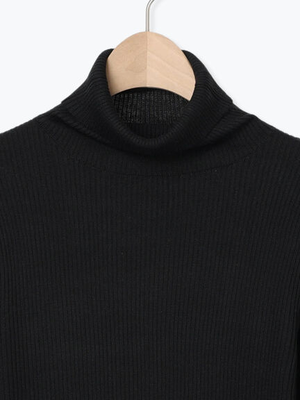 【マシンウォッシャブル】ニットリブタートルネック（オフホワイト/ブラック）｜Samansa Mos2（サマンサ モスモス）通販